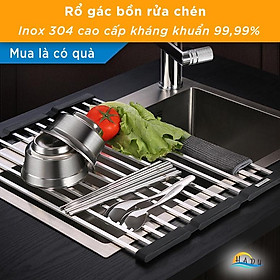 Mua Thanh Gác Inox Để Chậu Bồn Rửa Bát Chén 304 Xếp Gọn Cao Cấp Đạt Chất Lượng Đức HADU