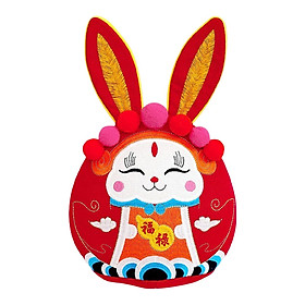 Adorable Chinese Rabbit Toys New Year Ornament Cuddly Pillow Home Decor