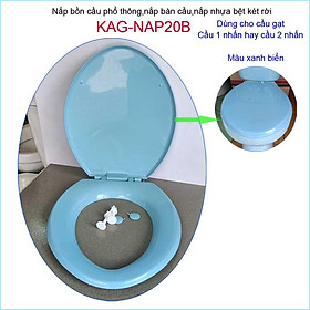 Mua Nắp bàn cầu phổ thông KAG-NAP20B  nắp đậy bồn cầu 2 khối Xanh Biển