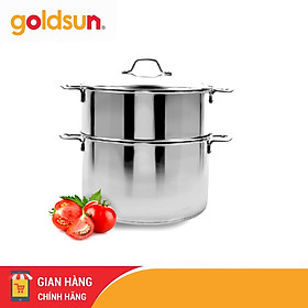 Bộ Nồi Inox 3 Đáy Xửng Hấp Luộc Gà Goldsun GH26-2303SG (30cm) Dùng Mọi Bếp - Chính Hãng
