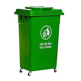 Mua Thùng rác nhựa công nghiệp HDPE 60l có bánh xe Song Long- Loại dầy dặn