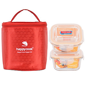 Mua Bộ Hộp Thủy Tinh Vuông HappyCook 2pcs 520ml HCG-02SBE