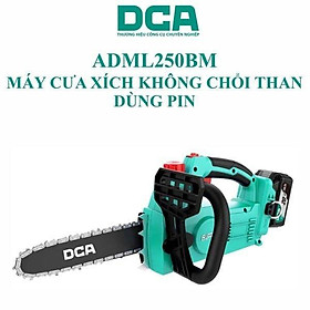 MÁY CƯA XÍCH KHÔNG CHỔI THAN DÙNG PIN 20V/4AH*2 SẠC 2A DCA ADML250BM - HÀNG CHÍNH HÃNG