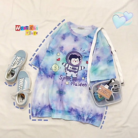 Áo Thun Tie Tee In Hình Tay Lửng Dáng Rộng - Áo Thun Loang Màu Tay Lỡ Form Rộng Unisex - MM