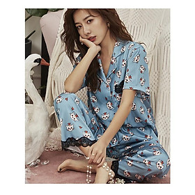 Bộ Đồ Mặc Nhà ️Đồ Ngủ Pijama Lụa Cao Cấp Siêu Mát Mềm Mịn - ELSA