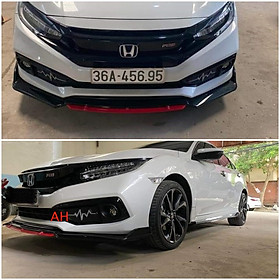 Lip Trước, Cản Trước Thể Thao Honda Civic  Nhựa ABS Cao Cấp Chống Va Đập Tốt Phía Dưới Có Gân Tăng Cứng