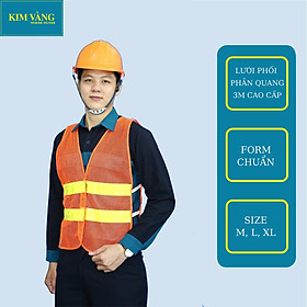 [KIM VÀNG] Áo ghile lưới công nhân, công trình đồng phục bảo hộ lao động chất liệu lưới phối phản quang 3M cao cấp - Phản quang vàng