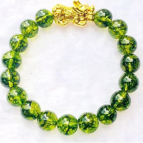 Hình ảnh Vòng Tay Tỳ Hưu Đá Peridot Bạc Mạ Vàng 24K Kim Tiền Jewelry - Hợp Mệnh Mộc, Mệnh Hỏa 