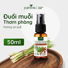 Tinh dầu đuổi muỗi sả quế Purevess dạng xịt giúp thư giãn, thơm phòng 50ml