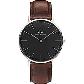 Daniel Wellington Classic St Mawes Silver Watch, 40mm, Leather, for Men and Women