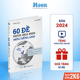 Sách 60 bộ đề minh hoạ môn Tiếng anh cô Trang Anh ôn thi thpt quốc gia bản mới nhất moonbook
