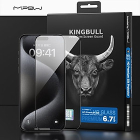 Kính Cường lực Mipow KingBill Hd Premium Silk Protector Dành Cho iPhone 15 Pro/ 15 Pro Max Cảm Giác Như Màn Hình Thật Hàng Chính Hãng