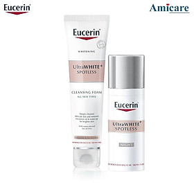 Combo Eucerin Sữa Rửa Mặt Và Kem Dưỡng Giảm Thâm Nám Ultrawhite+ Spotless Cleansing Foam 150g & Night 50ml