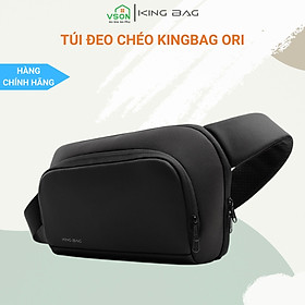 Túi đeo chéo đẳng cấp, hiện đại KINGBAG ORI 9.7”, nhiều ngăn, chống trộm vải kháng nước tốt, khóa YKK, màu đen - Hàng chính hãng