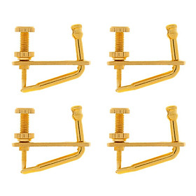 4pcs Violin Golden Fine Tuners String Adjusters Anti Rust for 4/4 3/4 Violins