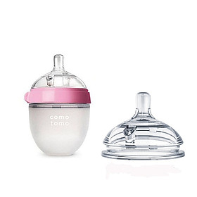 Combo Bình Sữa Comotomo 150ml Cho Bé Kèm Núm Ty 3-6 Tháng.