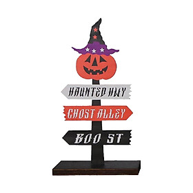 Halloween Tabletop Sign Tabletop Decorations Home Decor Ornaments Wooden Sign Table Centerpiece for Farmhouse Bar Party Office Desk Festival