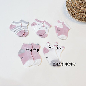 Set 5 đôi tất lưới Kidsock hình gấu Mimo Baby cho bé