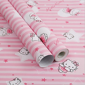 Combo 10M decal giấy dán tường Kitty hồng nhạt - HP473