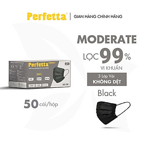 [1 HỘP - PERFETTA MODERATE] - Khẩu Trang Y Tế Chất Lượng Cao, Kháng Khuẩn, Chống Bụi Mịn, 3 Lớp, Bảo Vệ Tối Ưu - (50 cái/ hộp)