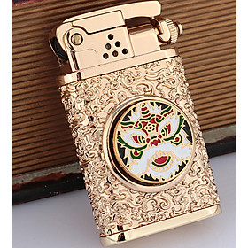 Mua Vỏ Hột Quẹt Bật Lửa Xăng Đá Zorro Z602-105 Họa Tiết Vòng Xoáy Roulette Kỳ Lân Cực Độc