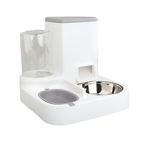 Automatic Pet Feeder Waterer Eating and Drinking Bowl Stable Base, Food Container Cat Feeder and Water Dispenser for Indoor Cats Bunny Kitten