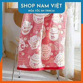 Mua Khăn tắm phong cách Nhật vải gạc cotton 4 lớp siêu mềm siêu thấm hút