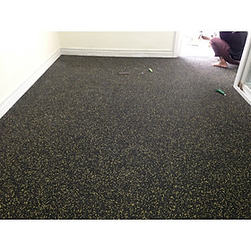 Thảm cao su dạng cuộn 6mm đen chấm vàng - 1m2
