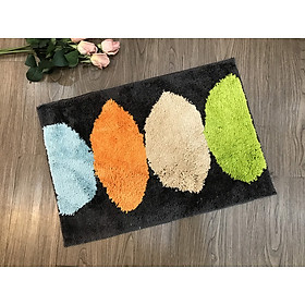 Thảm chùi chân - Hình oval nền đen 45x65cm - TLC00801