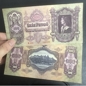 Mua Tiền thế giới cổ  100 pengo của Hungary 1930  tặng kèm phơi nilong bảo quản