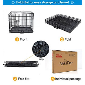 Chuồng chó mèo Size XL - 27kg - 40kg | lồng sắt sơn tĩnh điện gấp gọn tặng kèm khay