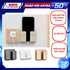 Mua Khay đựng remote  - điện thoại dán tường có khe luồn sạc nhỏ gọn tiện lợi  ( Giao màu ngẫu nhiên ) - Hàng chính hãng