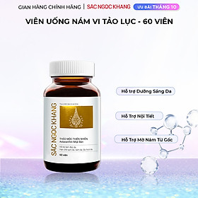 Viên uống Sắc Ngọc Khang Vi tảo lục (60 viên) giúp trẻ hóa làn da xua tan vết nám, hỗ trợ cân bằng nội tiết tố, bổ huyết, điều kinh, hỗ trợ giảm các triệu chứng tiền mãn kinh