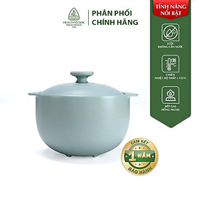 Nồi Sứ Dưỡng Sinh Minh Long  Vesta_Màu Xám_, Dùng Cho Bếp Gas, bếp hồng ngoại_Healthy cook