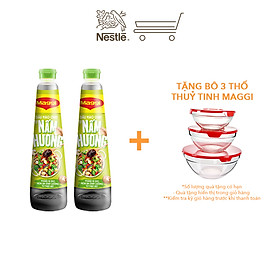 Mua 1 Tặng 1 - Bộ 3 thố thủy tinh Maggi Combo 2 chai Dầu hào MAGGI Nấm