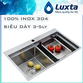 Mua Chậu Rửa Bát Chính Hãng LUXTA LC8049 Dày 3-5 Ly INOX 304 CHỐNG GỈ SÉT
