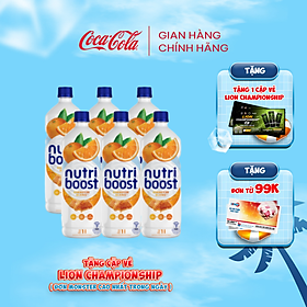 [TẶNG VOUCHER ESTEEM] Lốc 6 Chai Sữa Nutri Boost Hương Cam Chai 1L Sale 15.5 Coca-Cola Official Store