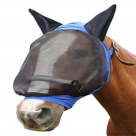 Horse Fly Mask Ear Cover Full Face Armour Mesh Pet Supplies Anti Uv Horse Protector Shield Summer Breathable