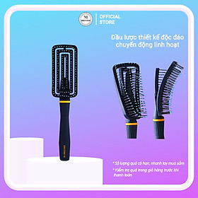 Lược gỡ rối chống rụng, sấy tạo kiểu và làm khô nhanh tóc BRITISH M FLEX GENTLE BRUSH chuẩn salon