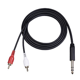 1 PC 6.35 mm to 2RCA Cable Gold-Plated 35 mm for Smartphones MP3 Receivers DJ Controller