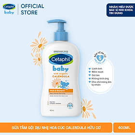 Sữa tắm gội dịu lành cho bé Cetaphil Baby Wash & Shampoo with Organic Calendula 400ml