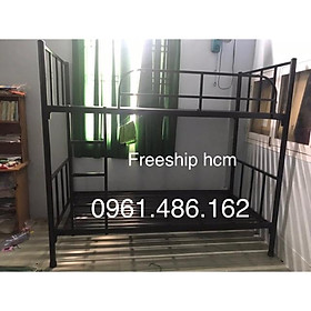 Giường tầng trụ ngang 1m dài 2m - BH 12 tháng - freeship hcm (cam kết y hình)