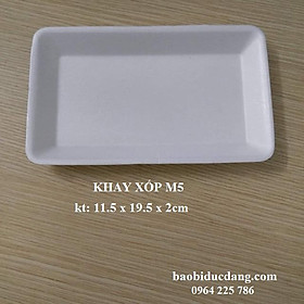 Mua 1 bịch 125 chiếc khay xốp M5 trắng đựng 250 - 300gr thực phẩm