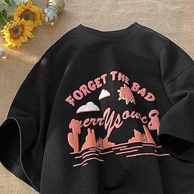 Áo thun tay lỡ form rộng in nổi FORGET THE BAD - phông ulzzang oversize unisex nam nữ KORPA