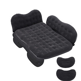 Đệm hơi giường hơi ô tô 5 chỗ 7 chỗ vải nhung cao cấp êm mịn thoáng mát chân rời tiện dụng đi du lịch picnic - Màu Đen