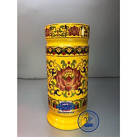 Mua Ống Để Nhang bằng sứ gấm vàng sen DA12070