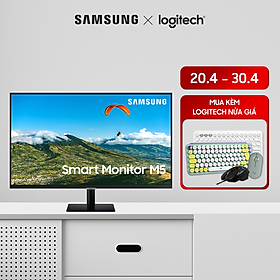 Màn Hình Thông Minh Smart Monitor Samsung LS27AM500NEXXV 27inch/Full HD (1920x1080) 8ms/60Hz/VA/Tích Hợp Loa/Hệ Điều Hành Tizen - Hàng Chính Hãng