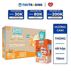 Thùng 48 Hộp Sữa Chua Uống Hương Cam KUN 110ml/hộp