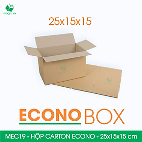 MEC19 - 25x15x15 cm - Combo 60 thùng hộp carton trơn siêu tiết kiệm ECONO