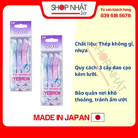 Set 3 dao cạo lông mày CAN KAI nội địa Nhật Bản